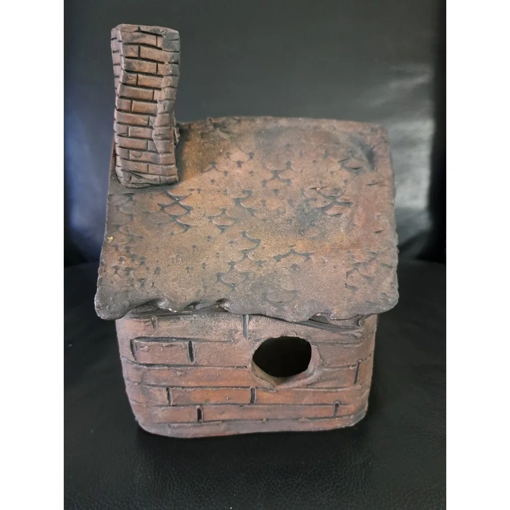 Vintage VERY RARE TERRA COTTA BIRD HOUSE - excellent‎ condition. One Of A Kind